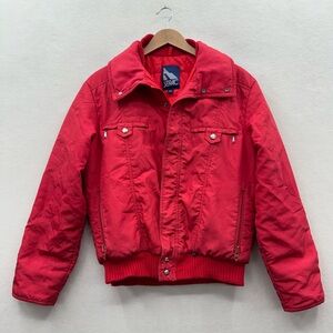 Serac Men’s 40 (Medium) Vintage 60s 70s Red Quilted Bomber Jacket Talon Zipper